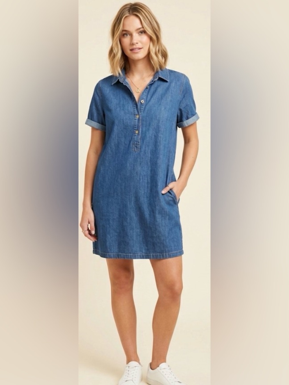 Girl Krazy blue denim short sleeve dress size large